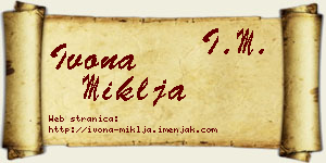Ivona Miklja vizit kartica